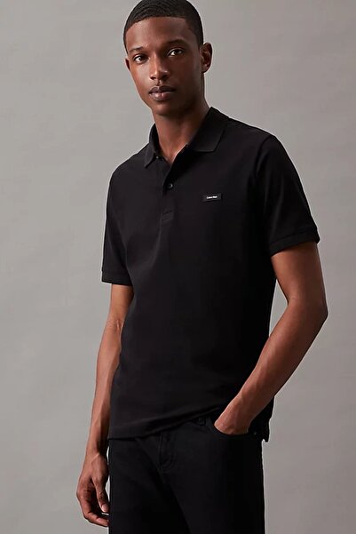 Calvin Klein Erkek STRETCH PIQUE SLIM BUTTON POLO Polos