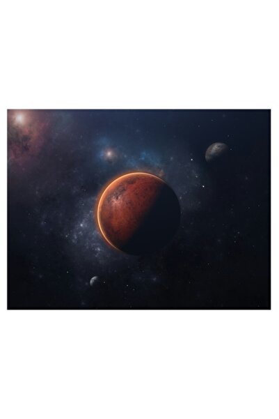 OEM Tablou Canvas, "Planeta misterioasa in universul intunecat", 100 x 70cm