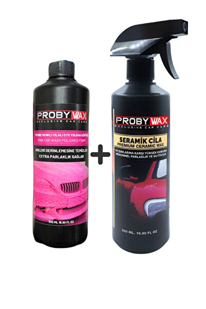 PROBYWAX EXCLUSIVE CAR CARE Pembe Renkli Cilalı Oto Yıkama Köpüğü Seramik Cil...