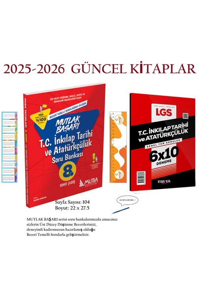 Muba Yayınları MB 8. Sınıf T.C İnk. Tarihi ve Atatürkçülük Soru Bankası 2025-...