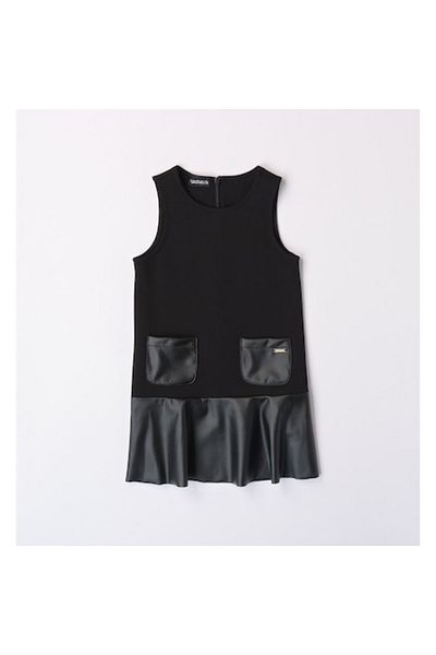 Sarabanda Sleeveless Dress for Girls, Sarabanda, Black, 98-104 cm