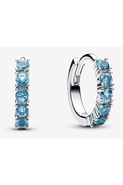 Pandora Cercei tip Huggie in nuanta albastru deschis - Argint 925