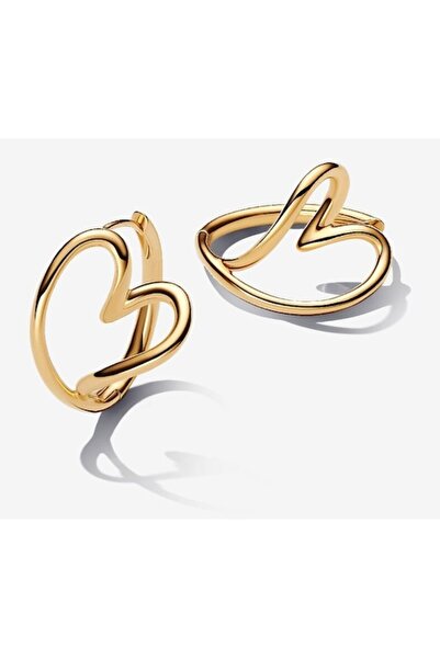 Pandora Essence round heart earrings with organic shape