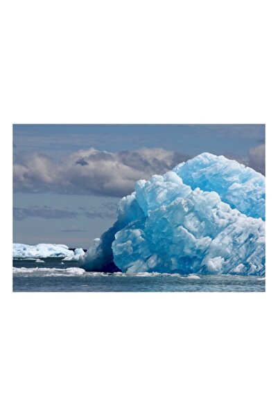 OEM Pictură pe pânză, „Misterul ghețarilor sub cerul înnorat”, 90 x 50 cm