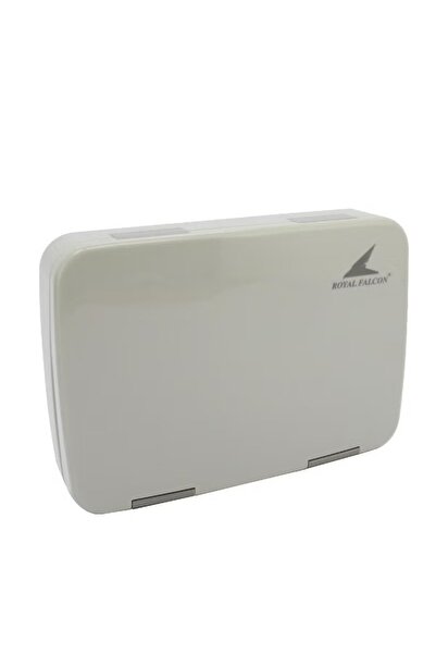Royal Falcon صندوق غداء رمادي مائل مفتوح