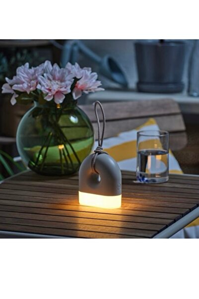 IKEA Solvinden masa lambası gri-beyaz, 12 cm