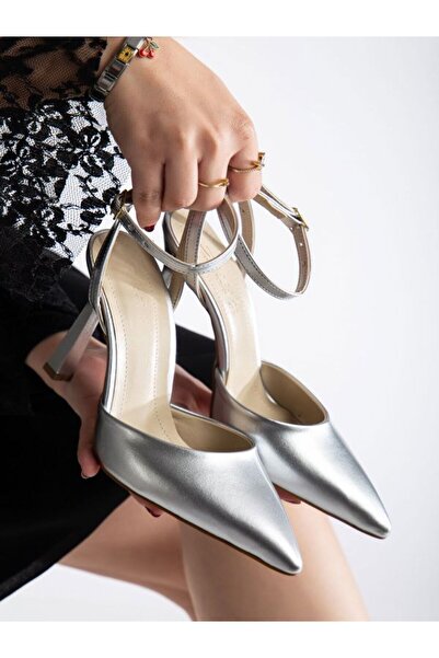 İNCEZEN SHOES Gümüş Rugan Topuklu Ayakkabı (7cm)