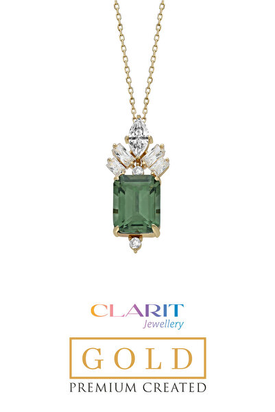 So CHIC... Created Tourmaline Taşlı Clarit Serisi 14 Ayar Sarı Altın Kolye