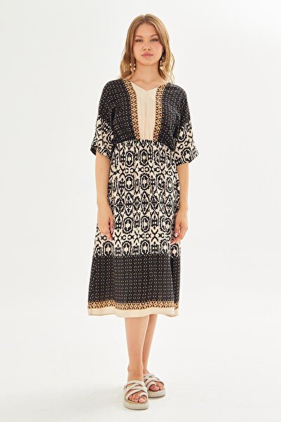 Kutaf Φόρεμα με σχέδιο κοντομάνικο βισκόζη