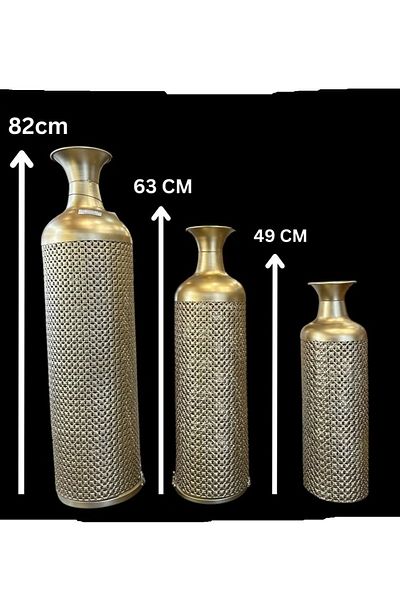 rexa Metal Decorative Abstract Patterned Centerpiece Vases