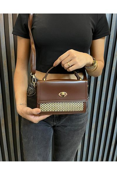 GUONN Misti Straw Detailed Crossbody Bag