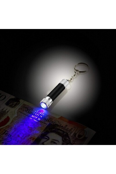 PROCART Breloc cu lumină UV, 3 LED-uri, mini lanternă, 365 nm, negru