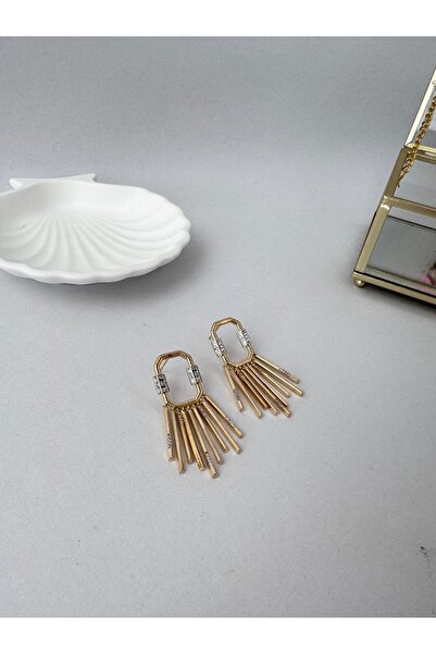 simy accessories Premium Seri Marka Model Sallantılı Zirkon Taşlı küpe