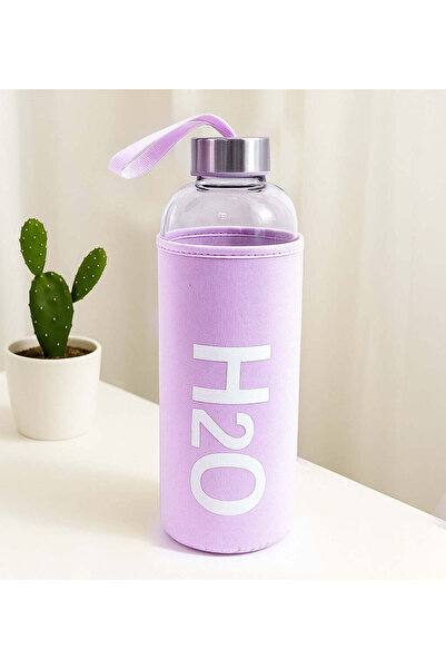 İkon store قارورة زجاجية سعة 1000 مل مع غطاء قماش أرجواني