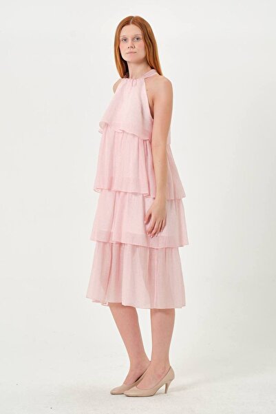 My Blog Ροζ φόρεμα με λαιμόκοψη - 4024