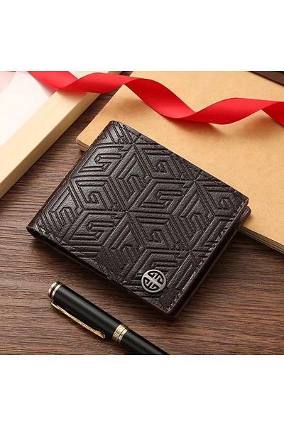 Hilosh Classic and Modern Meet Line Patterned Men's Wallet