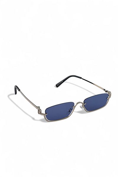 REN EYEWEAR نظارات شمسية Gulite بإطار معدني نصف إطار فضي أزرق داكن 2025 للسيدات للموسم الجديد الحديث