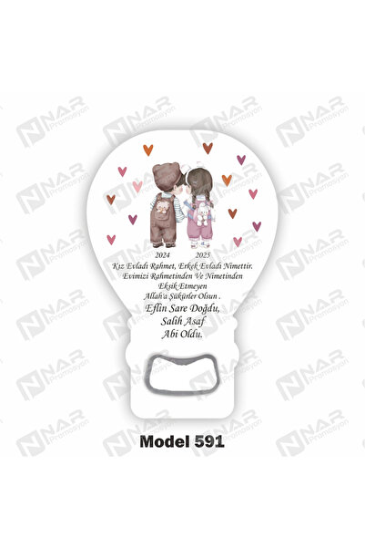 Nar Promosyon 50 Adet Mıknatıslı Açacak Magnet – Yeni Doğan, Sünnet, Düğün, V...