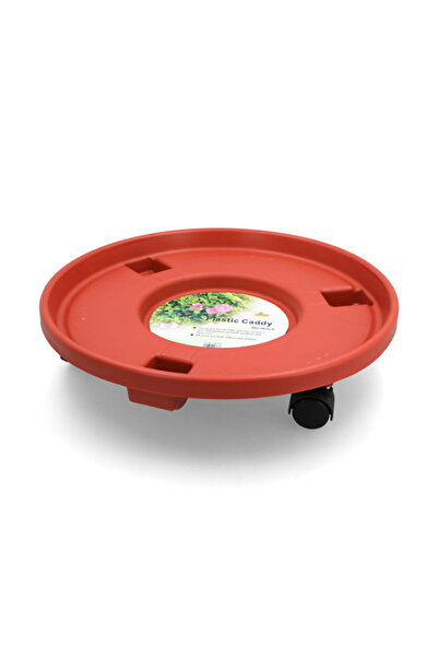 SERENE حامل نباتات دائري بلاستيكي بعجلات مقاس 16 بوصة