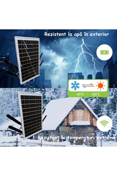 ambrasmart Router Solar 4G WiFi 6, compatibil SIM, baterie 25600mAh, rezistent la apă, alb