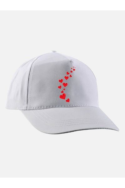 Özcan Tasarım Hearts Printed Hat - Covered Hat