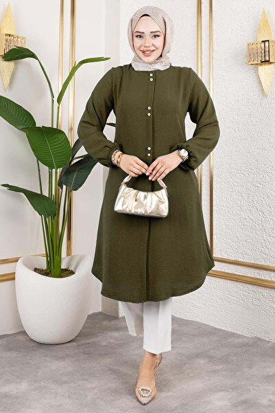 SGS Button Detailed Aerobin Tunic Khaki