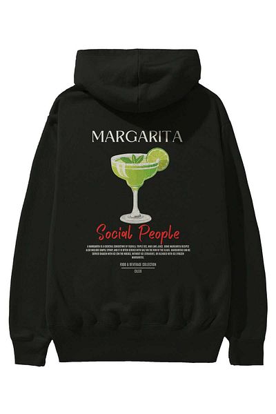 Ankhises Margarita Cocktail Back Printed Hoodie Oversize Hooded Sweatshirt Men Women