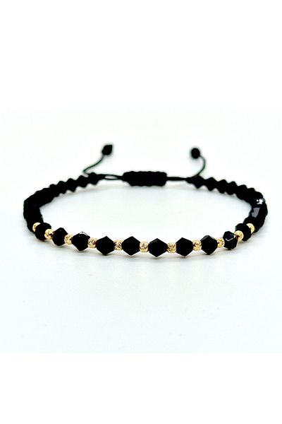 OEM Set 2 bratari cu bile de aur 14k si argint, cristale, onix -VOLY