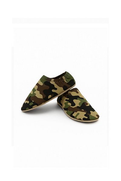 Little Flippers Non-Slip Sole Unisex Baby Kids Sea Shoes Pool Booties - Soldier