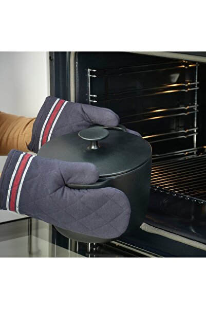 IKEA VARDAGEN Pot with Lid, Matte Enamel Cast Iron, Black, 5L