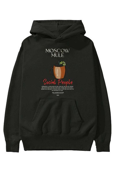 Ankhises Moscow Mule Cocktail Front Printed Hoodie Oversize Hooded Sweatshirt Men Women
