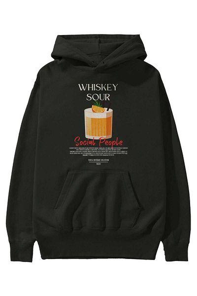 Ankhises Whiskey Sour Cocktail Hanorac cu glugă oversize pentru bărbați și femei