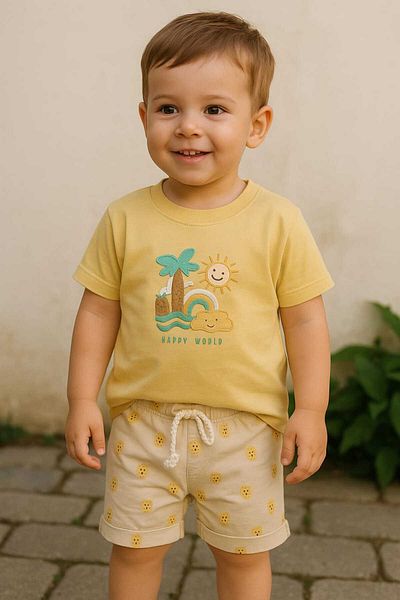 CEVVALMİNİMEN Combed Double Set (Printed Embroidered Application)