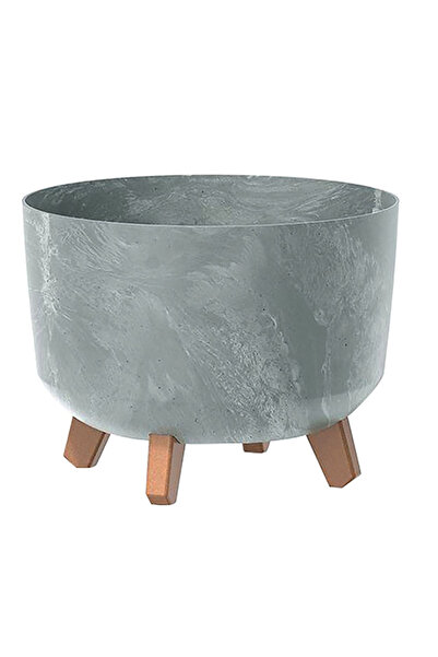 Prosperplast وعاء زهور جراسيا منخفض التأثير مع أرجل قابلة للتثبيت، سعة 6.8 لتر