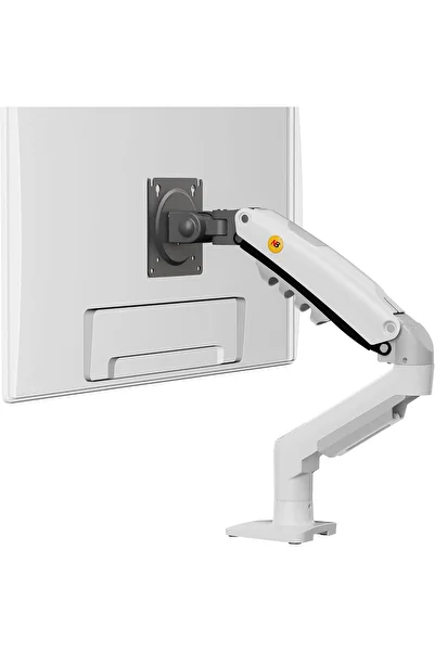 NB ERGONOMIC NB F80-XE White – Single Arm Monitor Stand with Gas Spring, fits 17-30" screens, 2–9 kg