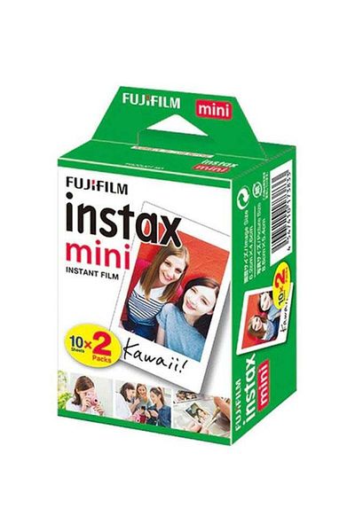 Fujifilm مجموعة أفلام Instax Mini الفورية، 2 × 10 ورقات باللون الأبيض