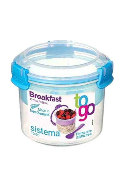 Sistema علبة غداء محكمة الإغلاق خالية من مادة BPA، مكونة من قطعتين، مع ملعقة،...