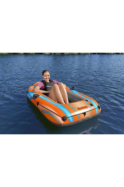 BESTWAY Inflatable River Raft Boat with Manual Air Pump – 185 x 97 cm Portable Watercraft