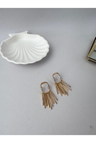 simy accessories Premium Seri Marka Model Sallantılı Zirkon Taşlı küpe