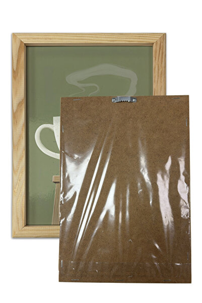 AND Ahşap Çerçeveli Coffee Temalı Tablo Üçlü MDF Poster Tablo Duvar Dekoru (21x30 cm)