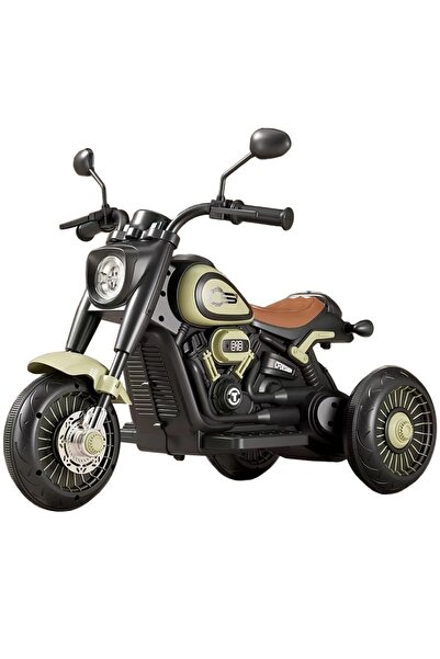 Flippy Dual-Drive Electric Tricycle for Kids, 6V 4.5Ah, Bluetooth, Lights & Sound, Green/Black