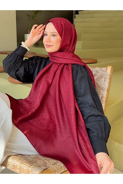 Mira İpek Şal jacquard cu model strălucitor