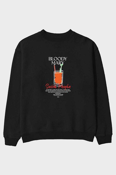 Ankhises Hanorac oversize cu imprimeu în față Bloody Mary Bărbați Femei Unisex