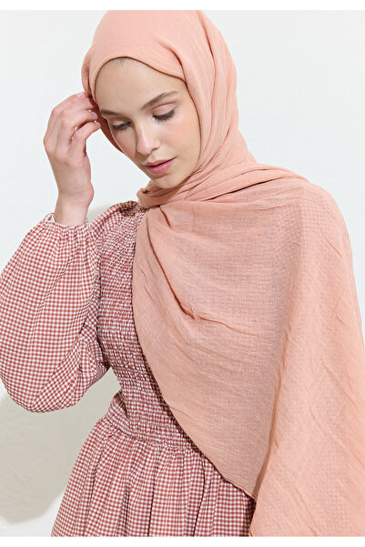 Fresh شال من القطن والكتان بالخوخ والليمون