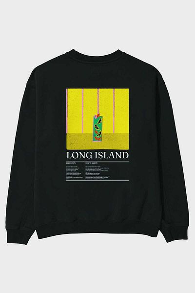 Ankhises Long Island Front Printed Oversize Sweatshirt Men Women Unisex