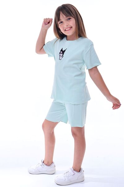 ZUZUNGA Ribana Beybi Overlock Detailed Kuromi Embroidered Top-Under Set