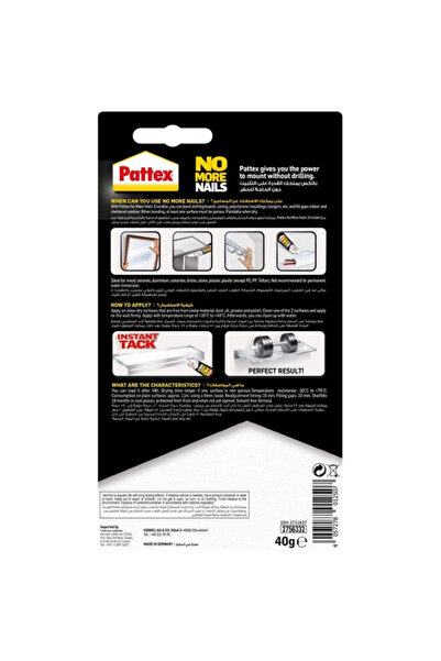 Pattex No More Nails Invisible Heavy Duty Super Glue 40g