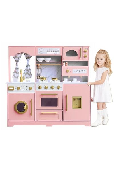 Smart Vibe Bucătărie Frenchbistro™ pentru copii din MDF cu lumini și sunete, roz pastel