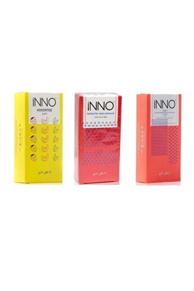Inno Dotted + Fruits + 3 in 1 Condoms (Pleasure Pack)
