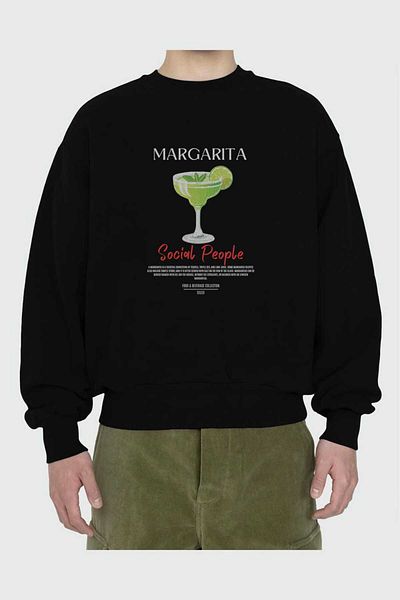 Ankhises Hanorac supradimensionat cu imprimeu Margarita pentru bărbați, femei, unisex